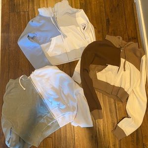 Hollister XS Patchwork Full Zip Hoddies